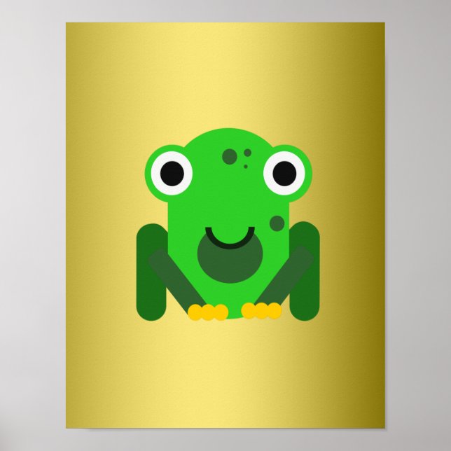 Personalised green Mr. Frog Poster (Front)