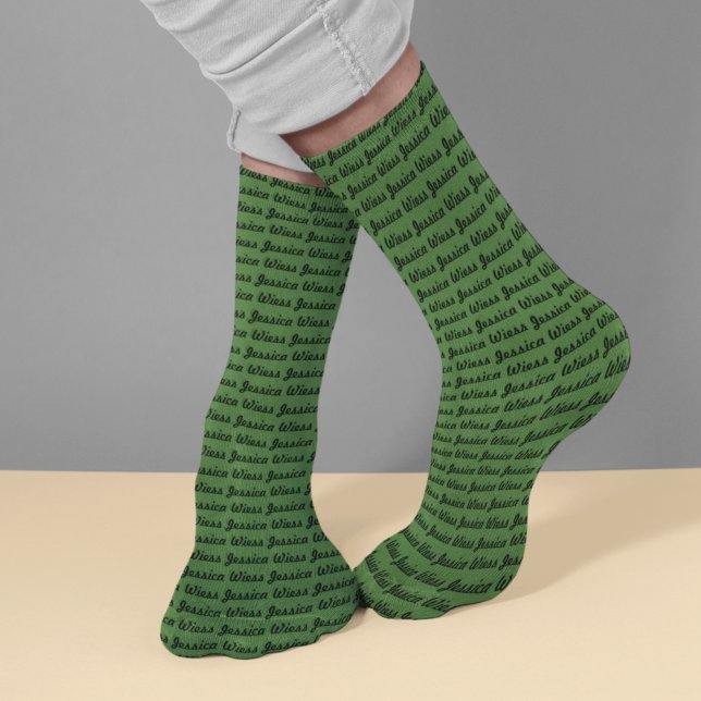 Personalised Green Name Socks (Creator Uploaded)