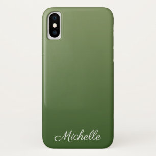 Personalised green ombre iPhone x case