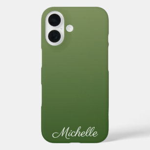Personalised green ombre iPhone 16 case