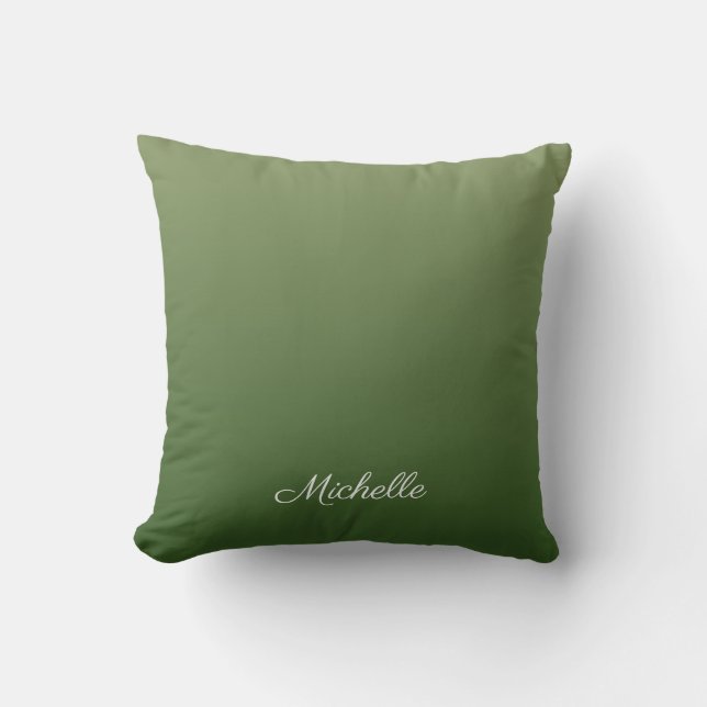 Personalised green ombre cushion (Front)