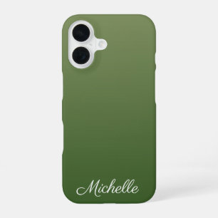 Personalised green ombre iPhone 16 case