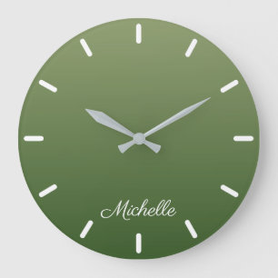 Personalised green ombre large clock