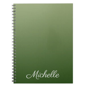 Personalised green ombre notebook