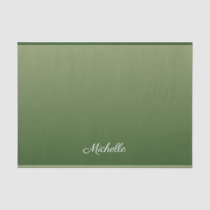 Personalised green ombre tissue paper