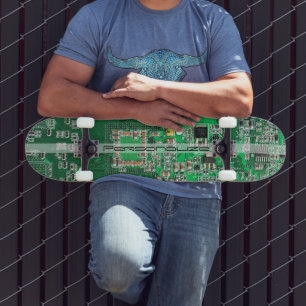 Personalised Green PCB Circuit Board for IT Pros Skateboard