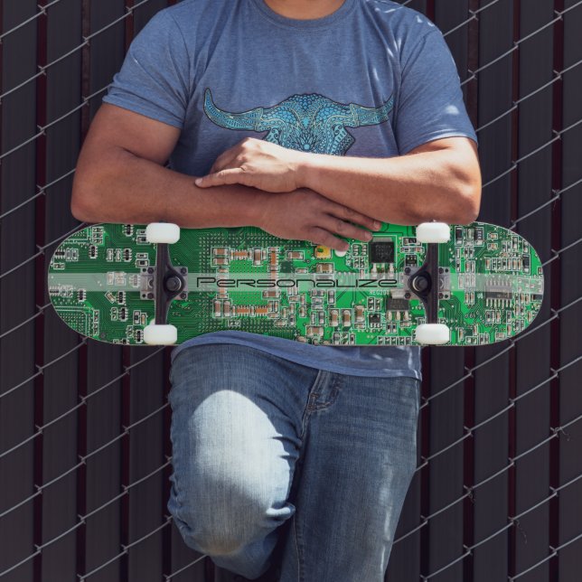 Personalised Green PCB Circuit Board for IT Pros Skateboard (Outdoor 3)