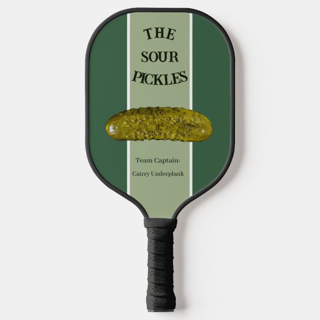 Personalised Green Pickle Image Pickleball Paddle (Front)