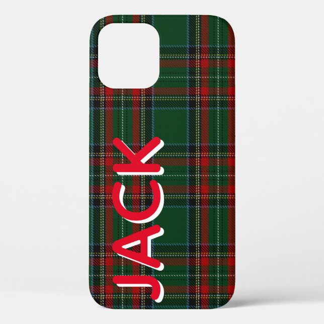 Personalised Green Plaid Case-Mate iPhone Case (Back)