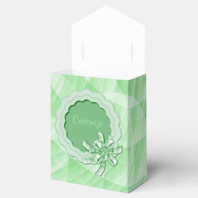 Personalised Green Scalloped Frame Favour Box (Opened)