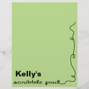Personalised Green Scribble Pad