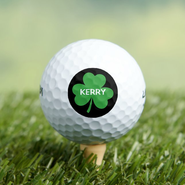 Personalised Green Shamrock Golf Balls (Insitu Tee)