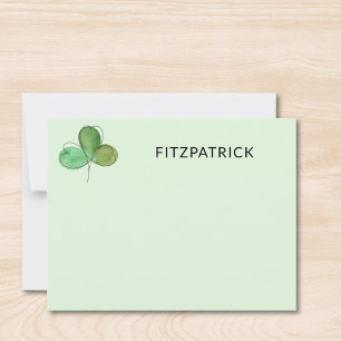 Personalised Green Shamrock Irish Family Name Card