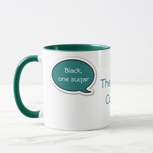 Personalised Green Speech Bubble Coffee Mug (Left)