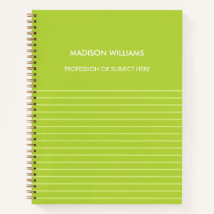 Personalised Green Spiral Notebook