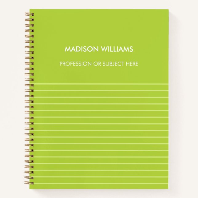 Personalised Green Spiral Notebook (Front)