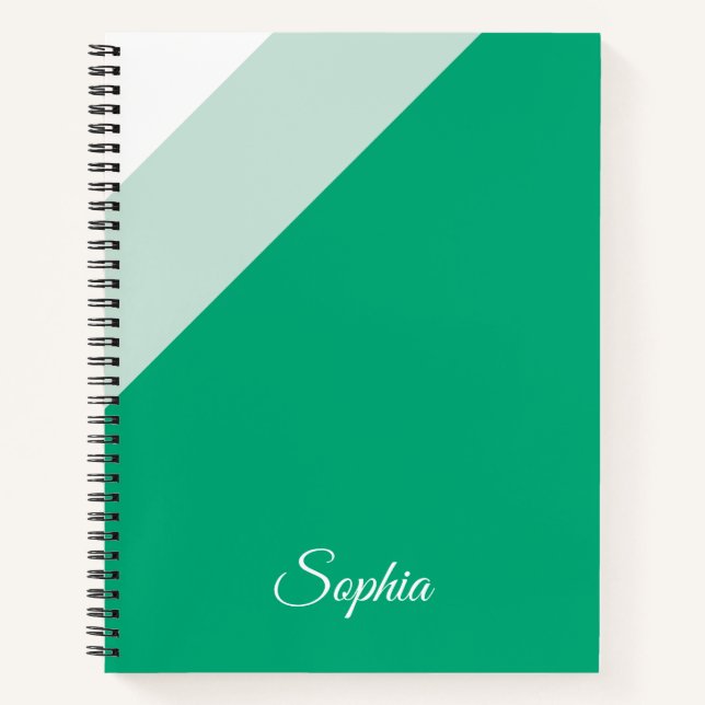 Personalised Green Spiral Notebook for kids (Front)