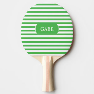 Personalised Green Stripe Ping Pong Paddle