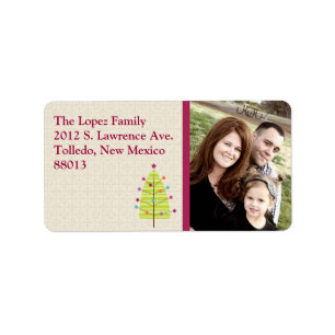 Personalised Green T Photo Christmas Mailing Label