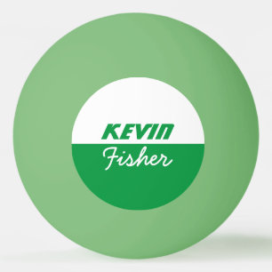 personalised green table-tennis-ball ping pong ball