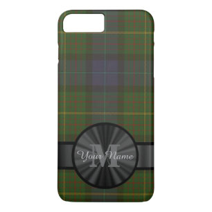 Personalised green tartan plaid monogram iPhone 8 plus/7 plus case