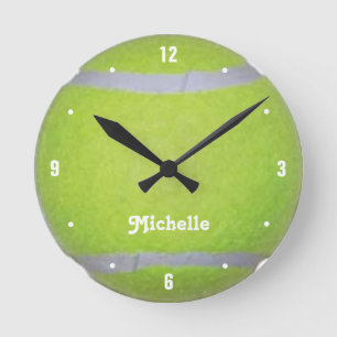 Personalised Green Tennis Ball Round Clock