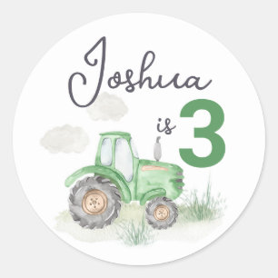 Personalised Green Tractor Stickers