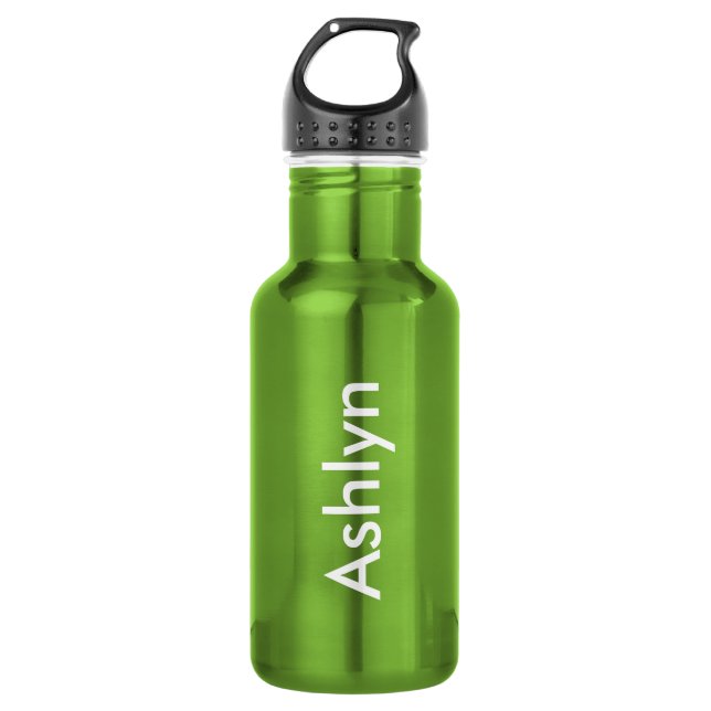Personalised Green Travelling Stainless Steel 532 Ml Water Bottle (Front)