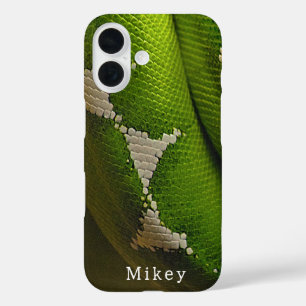 Personalised Green Tree Snake Sturdy iPhone Case