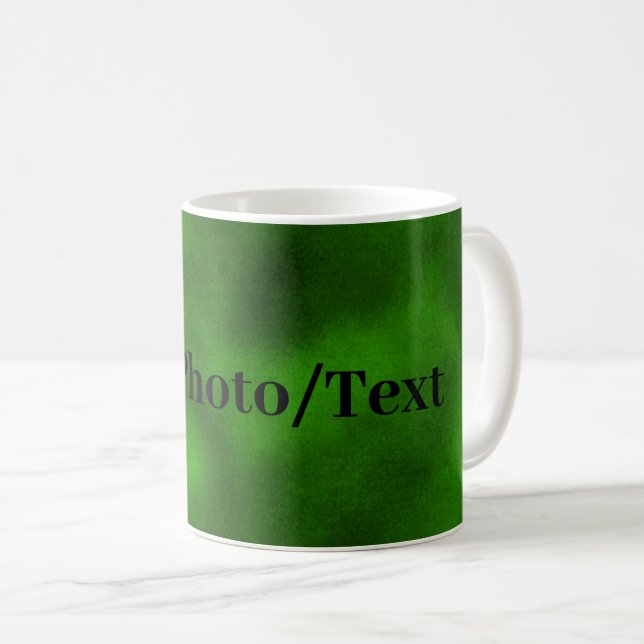 Personalised Green Velvet Add Your Photo or Text Coffee Mug (Front Right)