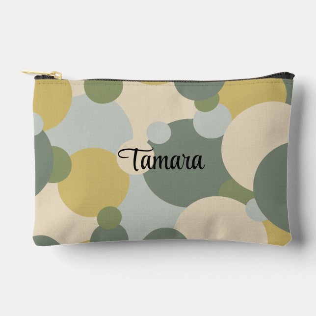 Personalised green-yellow molecules toiletry bag (Front)