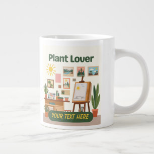 Personalised Greenery & Creative Workspace Design Large Coffee Mug