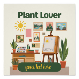 Personalised Greenery & Creative Workspace Design Poster