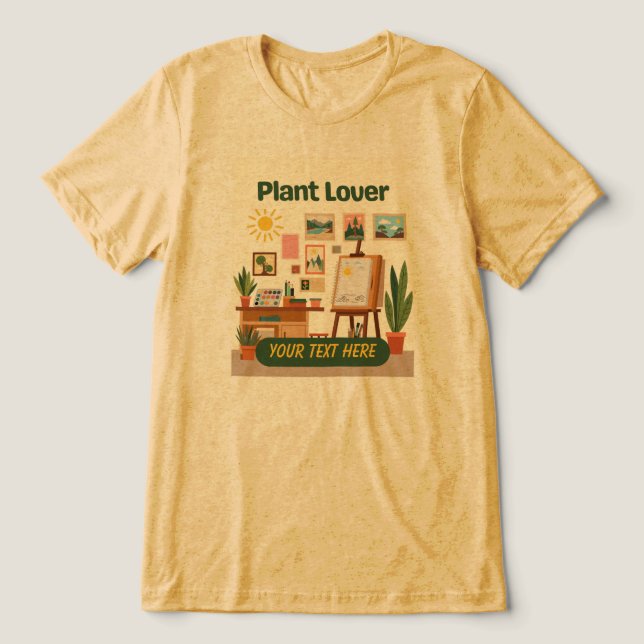 Personalised Greenery & Creative Workspace Design Tri-Blend Shirt (Design Front)