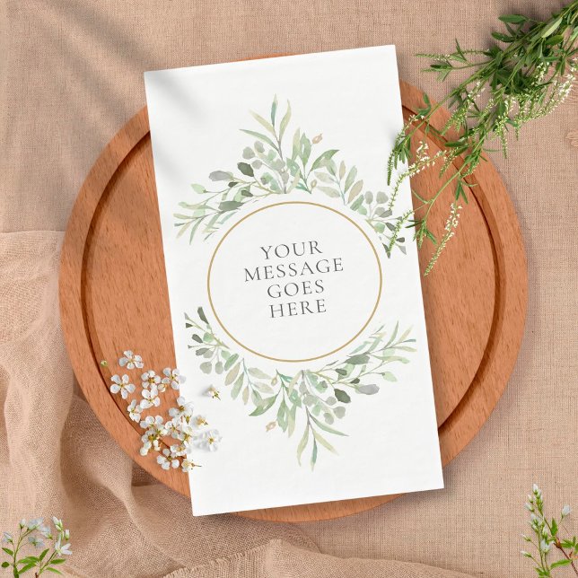 Personalised Greenery Eucalyptus Foliage Leaves Napkin (Creator Uploaded)