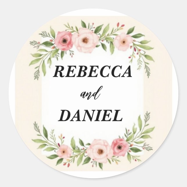 Personalised Greenery Eucalyptus Wedding Sticker – (Front)