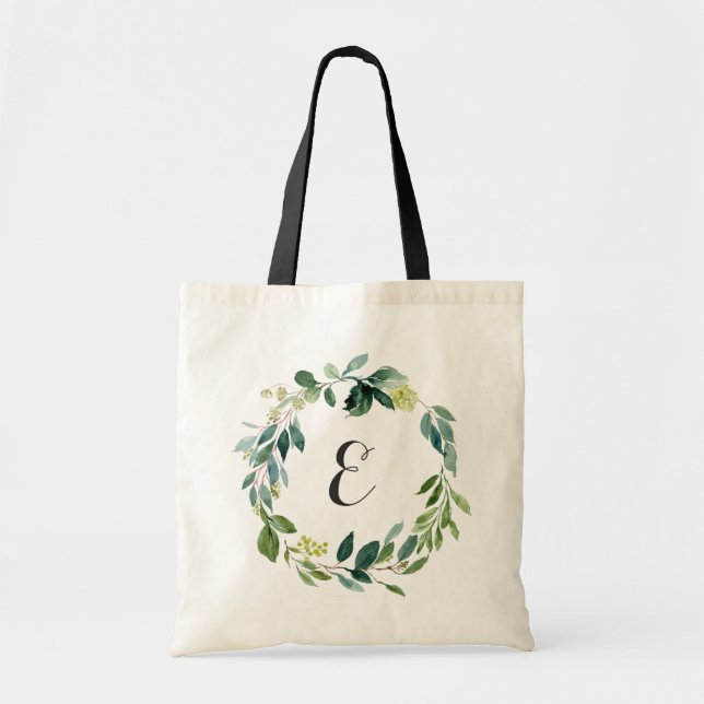 Personalised Greenery Foliage Tote Bag (Front)