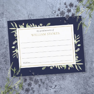 Personalised Greenery Funeral Share A Memory Card