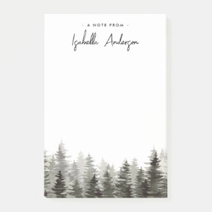 Personalised Greenery Rustic Pine Trees Post-it Notes