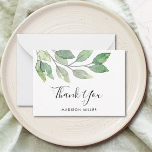 Personalised Greenery Thank You  Card