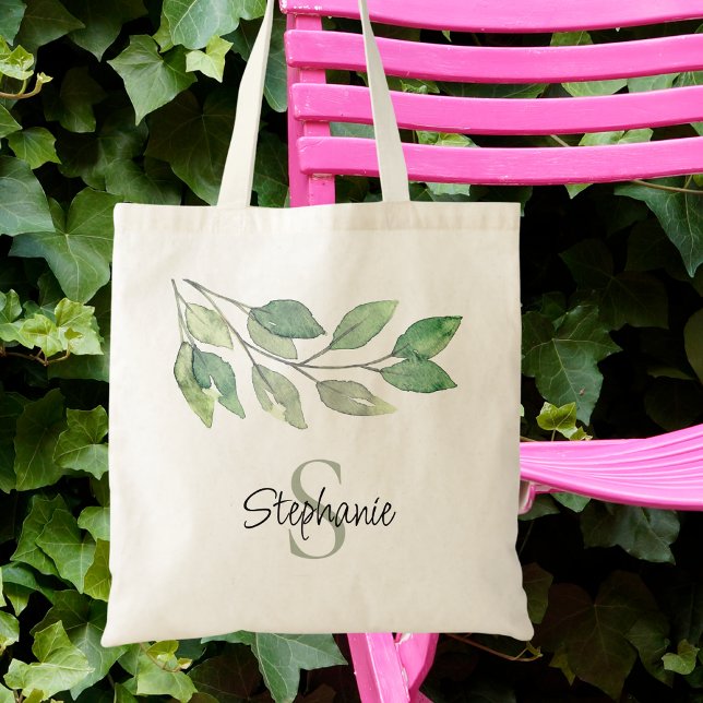 Personalised Greenery Tote Bag (Creator Uploaded)