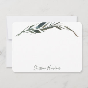 Personalised Greenery Watercolor Eucalyptus Olive Card