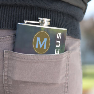 Personalised Greenish Monogrammed Hip Flask