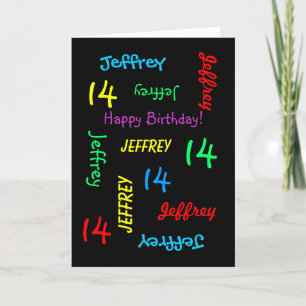 Personalised Greeting Card, 14th Birthday Card