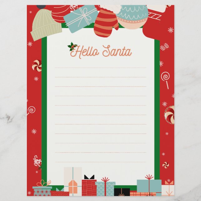Personalised greeting Letter to Santa  (Front)
