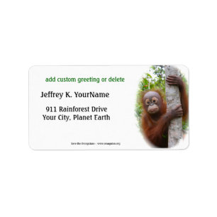 Personalised Greeting Recess for Orangutans Label