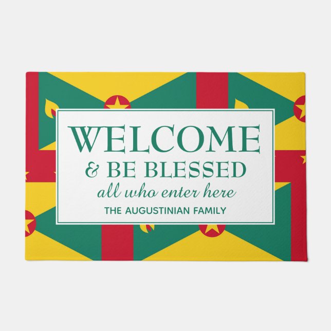 Personalised GRENADA Welcome Doormat (Front)