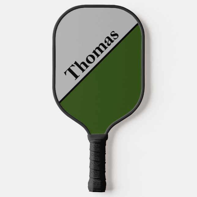 Personalised Grey and Forest Green Pickleball Paddle (Back)