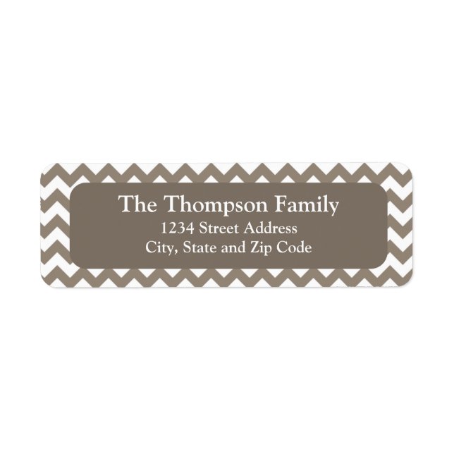 Personalised Grey and White Chevron Return Address Label (Front)