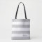 Personalised Grey and White Striped Tote